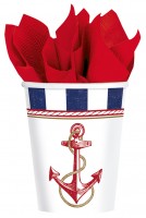 8 Maritime summer paper cups 266ml
