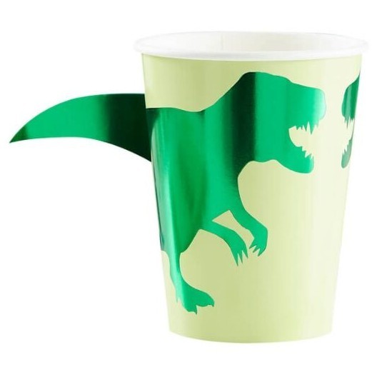 8 vasos de papel Roarsome Dino 266ml