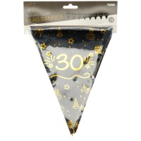 Vorschau: Shining Glam Zahl 30 Wimpelkette 4m