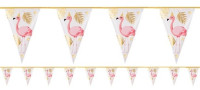 Vorschau: Party Flamingo Wimpelkette 4m