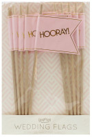 Preview: 10 pink-gold Hooray flags 30cm