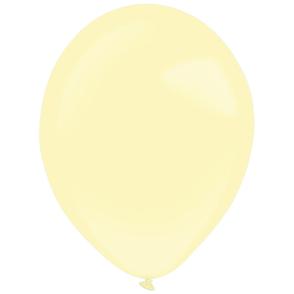 100 ballons en latex fashion jaune vanille 12cm