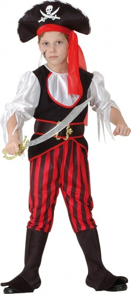 Disfraz de capitán pirata a rayas para niño