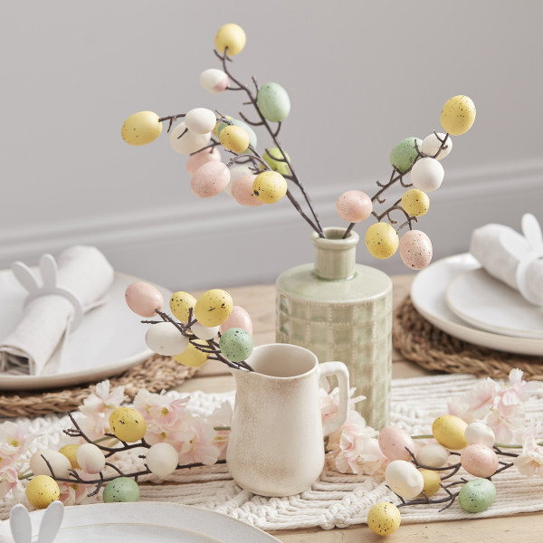 5 Easter branches with colorful eggs 40cm