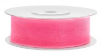 Vorschau: 25m Chiffon Geschenkband Neon Rosa