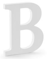 Houten letter B wit 16,5 x 20 cm