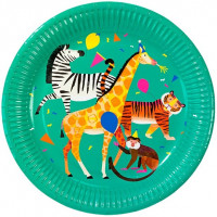 8 Party Animal paper plates 23cm