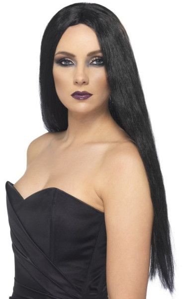 Perruque de sorcière cheveux longs noir
