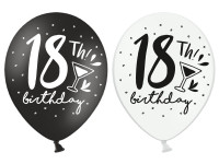 6 balonów na moje 18 urodziny 30cm