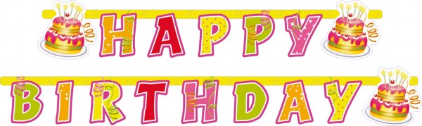 Happy Birthday Girlanda Z Tortem Urodzinowym 180 cm
