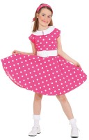 Pink rockabilly dots kids costume