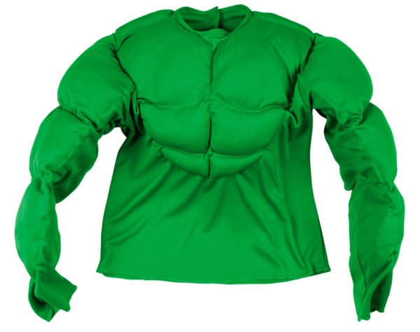 Bright green angry monster kids costume 2