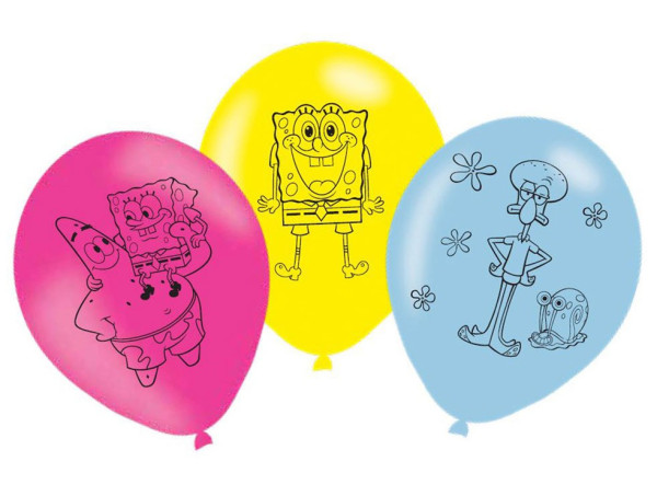 6 Spongebob latex balloons 27.5cm