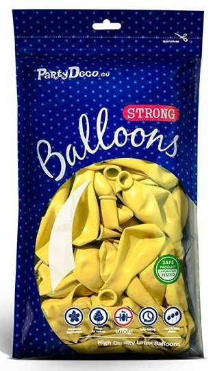100 ballons étoiles de fête jaune citron 27cm 2