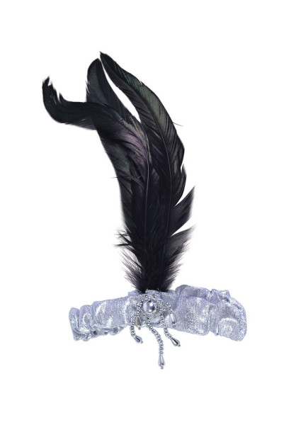 Silver feather flapper headband