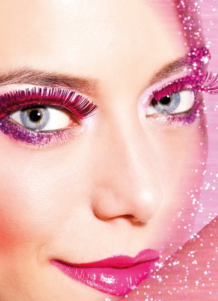 Diva Deluxe ögonfransar i metallisk rosa 3