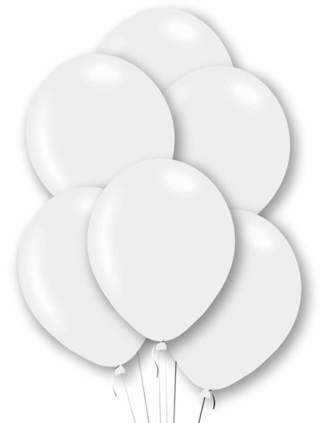 10 globos de latex blanco nacarado 27,5cm