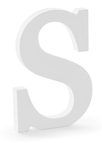 Drewniana litera S biała 14 x 20 cm