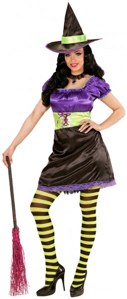 Farverigt Crazy Witch Witch Costume 3