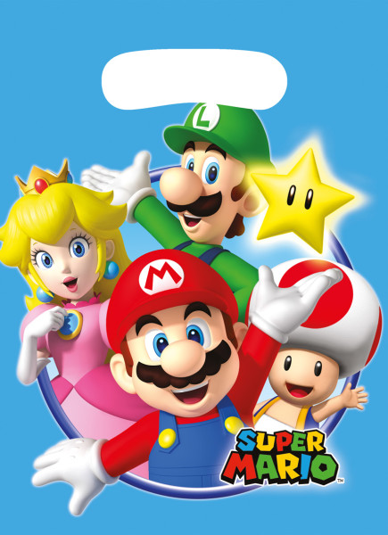 8 torebek na prezenty Super Mario Family