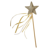 Preview: Magic wand with star in gold