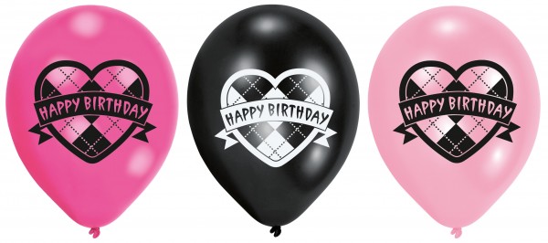 6er Luftballon Set Happy Birthday
