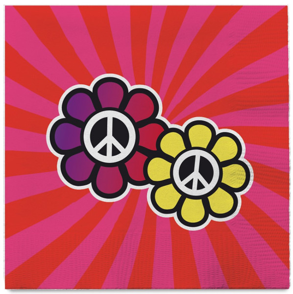 20 Servietten Hippie Peace 33cm 3