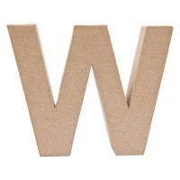 Voorvertoning: Letter W van papier-maché 17,5cm