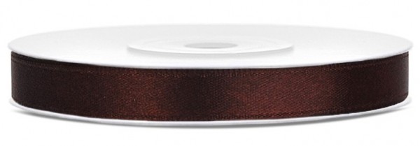 25m satin gift ribbon brown 6mm wide