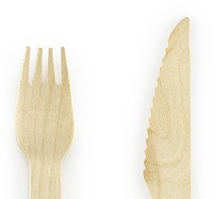Spring Party wooden cutlery 18 pieces