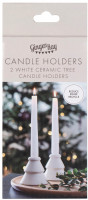 Preview: 2 white ceramic candle holders 8cm
