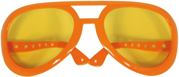 Bright orange hippie glasses Carlos