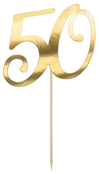 Gouden 50e taarttopper 20,5 cm