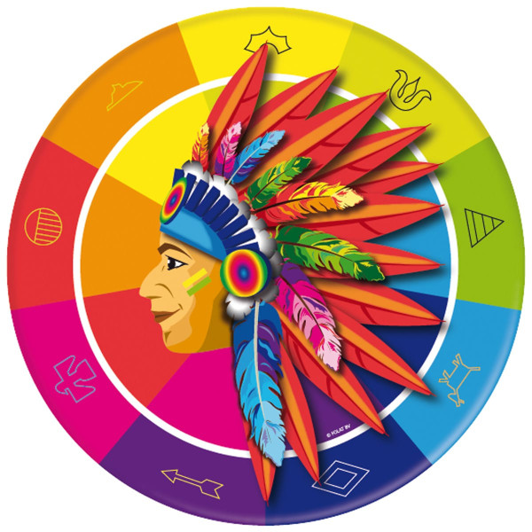 8 colorful Indian paper plates 23cm