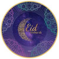 8 talerzy Księżyc w nowiu Eid Mubarak 23cm