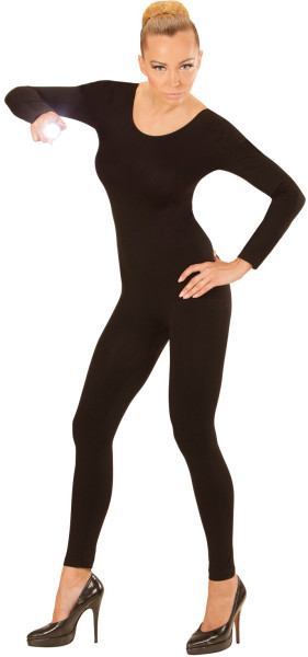Bodysuit met lange mouwen voor dames, zwart