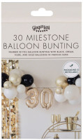 Vista previa: Elegante guirnalda de globos de 30 cumpleaños pieza XX