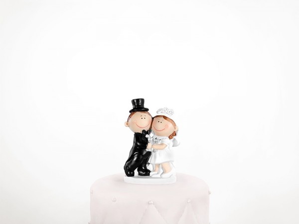 Komisk brud och brudgum i kärlek tårtdekoration 10,5 cm 3