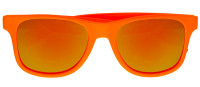 Widok: Okulary z lat 80., neonowo pomarańczowe