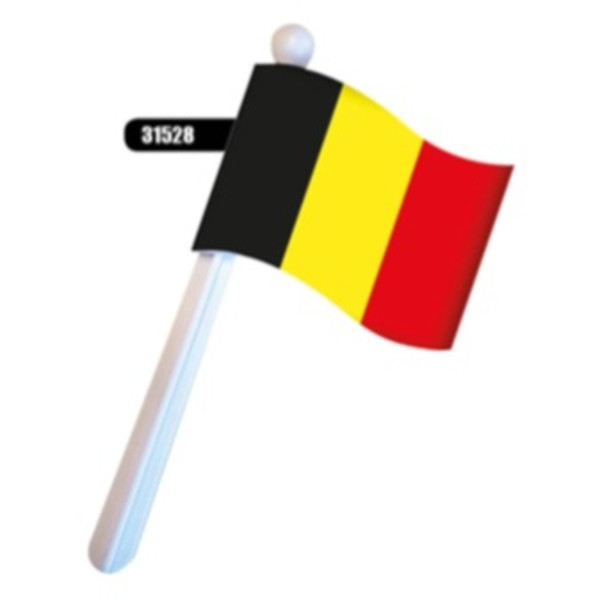 Belgische rammelaar vlag 19 x 9cm