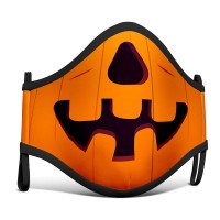 Preview: Halloween pumpkin mouth and nose mask for children