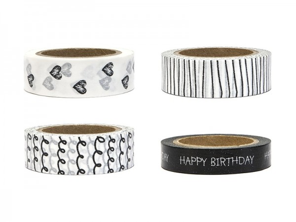 Gift tape mix black and white