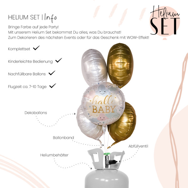 Hallo Baby Ballon Bouquet-Set mit Heliumbehälter 3