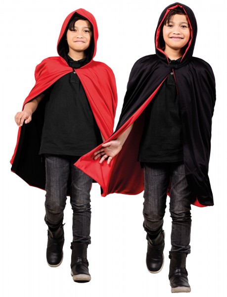Tweezijdige cape met capuchon voor kinderen