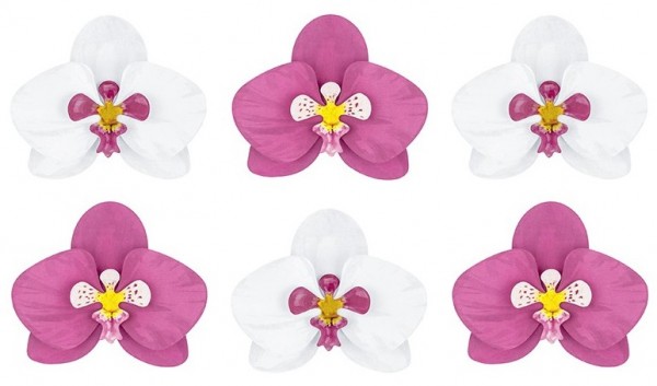 6 fleurs en papier décoration de table orchidée