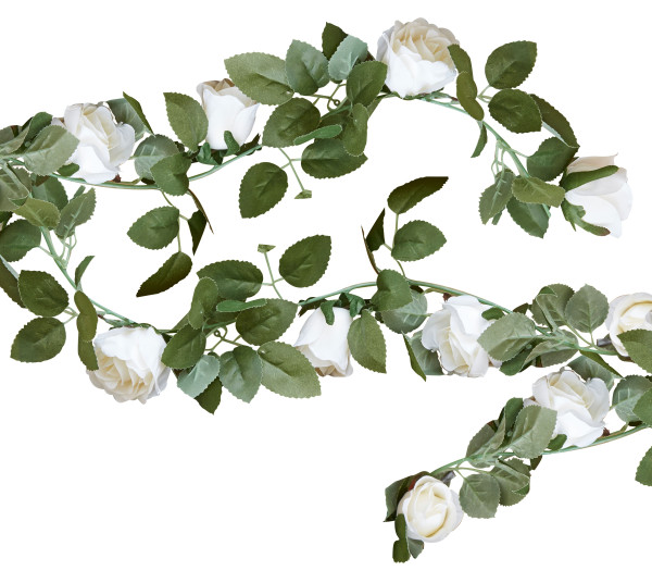 Weiße Landliebe Rosengirlande 1,9m