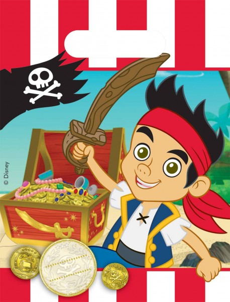 6 bolsas de regalo de aventuras piratas del Capitán Jake