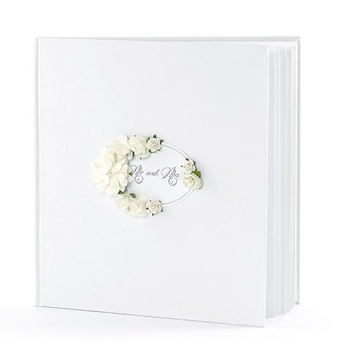 Libro degli ospiti Mr e Mrs con decorazione floreale 22 pagine