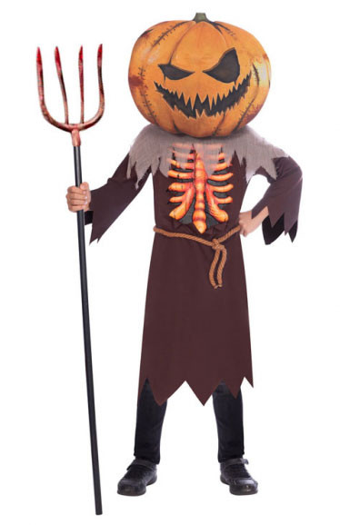 Giant pumpkin head boy costume