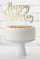 Cake topper Happy Birthday oro 22,5cm